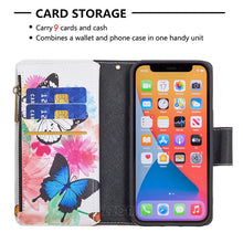 Load image into Gallery viewer, Stylish 2-in-1 iPhone Case/Zippered Wallet with Lanyard for iPhones 13 Through 15