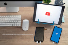 Load image into Gallery viewer, Phone & Tablet Power Bank / Solar Charger with Dual USB Ports & 4 Solar Panels