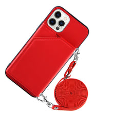 Load image into Gallery viewer, 2-in-1 iPhone Case/Wallet with Double-Ended Lanyard for iPhones 7 Through 14