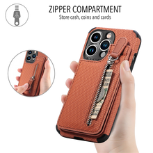 Load image into Gallery viewer, 2-in-1 iPhone Case/Zippered Wallet for iPhones 7 Through 14