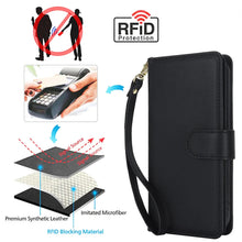 Load image into Gallery viewer, 2-in-1 iPhone Case / RFID Blocking Wallet with Lanyard for iPhones 14 and 15 Series
