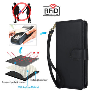 2-in-1 iPhone Case / RFID Blocking Wallet with Lanyard for iPhones 14 and 15 Series