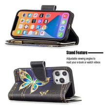 Load image into Gallery viewer, Stylish 2-in-1 iPhone Case/Zippered Wallet with Lanyard for iPhones 13 Through 15
